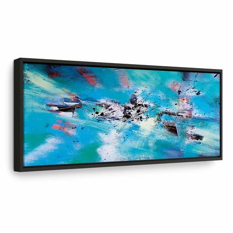 ⁨Obraz - Zabawa na śniegu (1-częściowy) wąski (rozmiar 150x50, wykończenie W ramie drewnianej czarnej)⁩ w sklepie Wasserman.eu