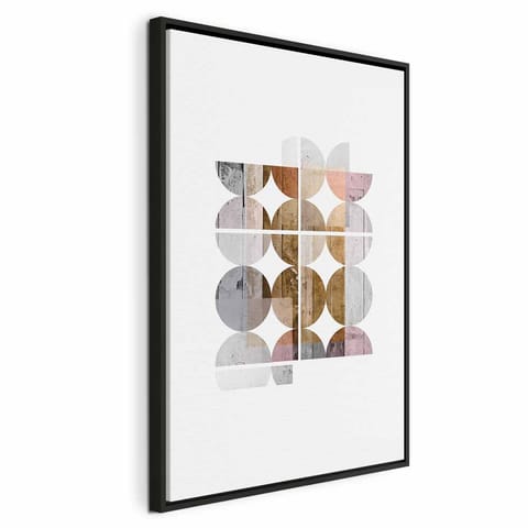 ⁨Obraz - Harmonijny kształt (1-częściowy) pionowy (rozmiar 80x120, wykończenie W ramie drewnianej czarnej)⁩ w sklepie Wasserman.eu