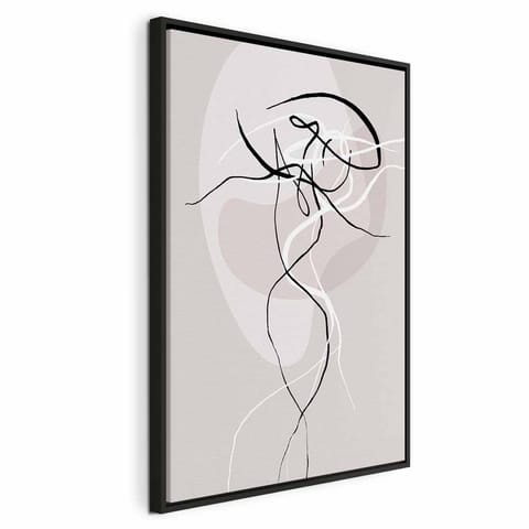 ⁨Obraz - Beżowa energia (1-częściowy) pionowy (rozmiar 40x60, wykończenie W ramie drewnianej czarnej)⁩ w sklepie Wasserman.eu