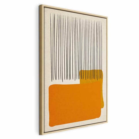 ⁨Obraz - Deszcz na plaży (1-częściowy) pionowy (rozmiar 60x90, wykończenie W ramie drewnianej naturalnej)⁩ w sklepie Wasserman.eu