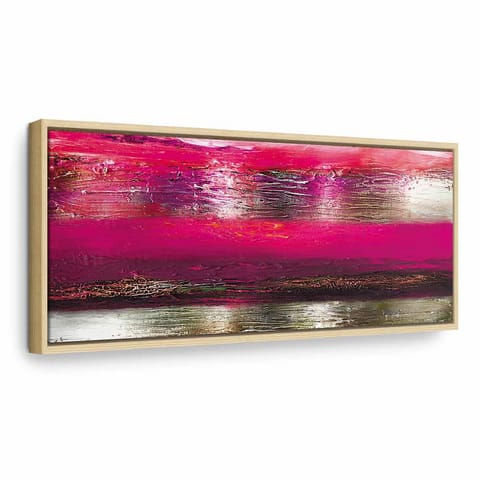 ⁨Obraz - Ocean życia - trzeci wariant (1-częściowy) wąski (rozmiar 150x50, wykończenie W ramie drewnianej naturalnej)⁩ w sklepie Wasserman.eu