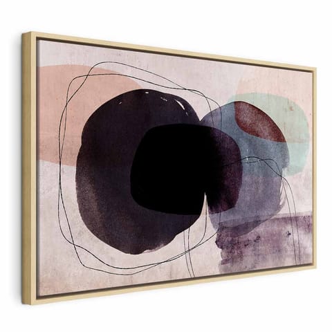 ⁨Obraz - Swobodna kumulacja (1-częściowy) szeroki (rozmiar 120x80, wykończenie W ramie drewnianej naturalnej)⁩ w sklepie Wasserman.eu