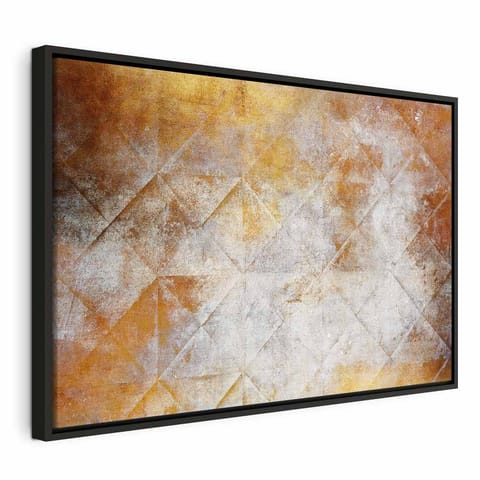 ⁨Obraz - Złoty modernizm (1-częściowy) szeroki (rozmiar 90x60, wykończenie W ramie drewnianej czarnej)⁩ w sklepie Wasserman.eu