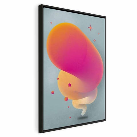 ⁨Obraz - Różowa smuga (1-częściowy) pionowy (rozmiar 40x60, wykończenie W ramie drewnianej czarnej)⁩ w sklepie Wasserman.eu