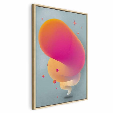 ⁨Obraz - Różowa smuga (1-częściowy) pionowy (rozmiar 60x90, wykończenie W ramie drewnianej naturalnej)⁩ w sklepie Wasserman.eu