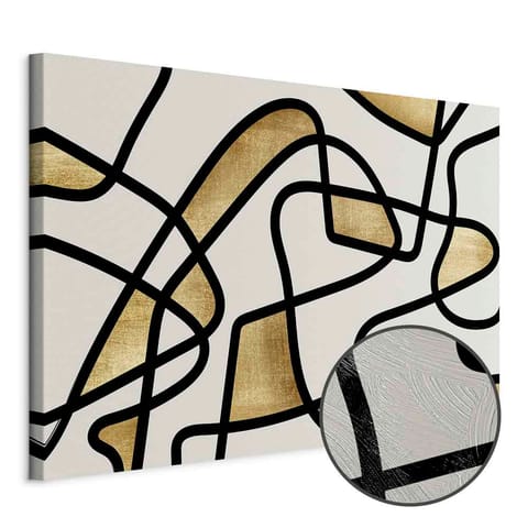 ⁨Obraz - Złota spirala (1-częściowy) szeroki (rozmiar 120x80, wykończenie Premium Print)⁩ w sklepie Wasserman.eu