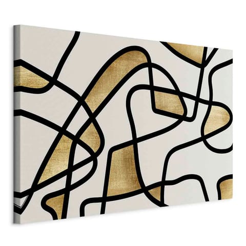 ⁨Obraz - Złota spirala (1-częściowy) szeroki (rozmiar 30x20, wykończenie Na płótnie włoskim)⁩ w sklepie Wasserman.eu