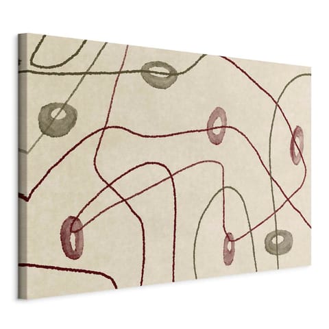 ⁨Obraz - Linie i kształty - labirynt z koralików na bladym przecieranym tle (rozmiar 30x20, wykończenie Standard)⁩ w sklepie Wasserman.eu