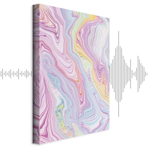 ⁨Obraz - Kolorowy Sen - abstrakcyjne kształty w pastelowych barwach (rozmiar 20x30, wykończenie Akustyczny)⁩ w sklepie Wasserman.eu