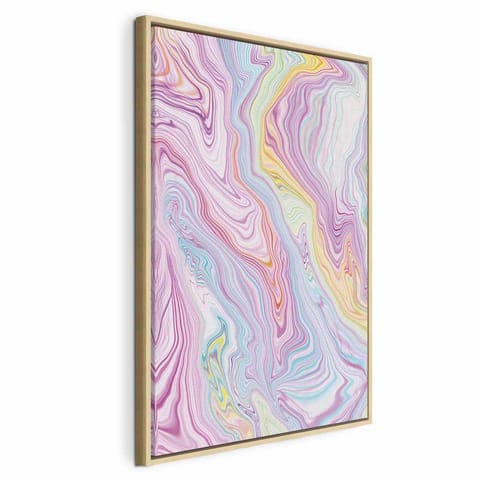 ⁨Obraz - Kolorowy Sen - abstrakcyjne kształty w pastelowych barwach (rozmiar 80x120, wykończenie W ramie drewnianej naturalnej)⁩ w sklepie Wasserman.eu