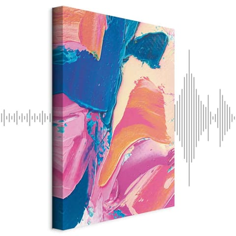 ⁨Obraz - Energetyczne Kształty - dynamiczna kompozycja farby olejnej na płótnie (rozmiar 40x60, wykończenie Akustyczny)⁩ w sklepie Wasserman.eu