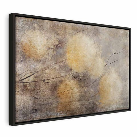 ⁨Obraz - Słoneczne pąki (1-częściowy) szeroki (rozmiar 90x60, wykończenie W ramie drewnianej czarnej)⁩ w sklepie Wasserman.eu