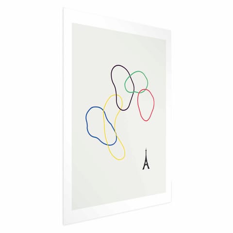 ⁨Plakat - Kolorowe koła- grafika cyfrowa - minimalizm (rozmiar 40x60, wykończenie Bez ramy z marginesem)⁩ w sklepie Wasserman.eu