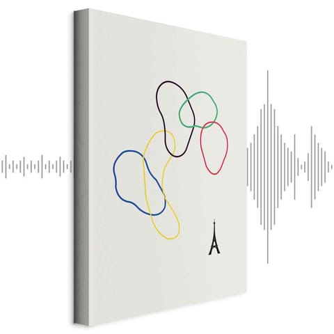 ⁨Obraz - Kolorowe koła- grafika cyfrowa - minimalizm (rozmiar 20x30, wykończenie Akustyczny)⁩ w sklepie Wasserman.eu