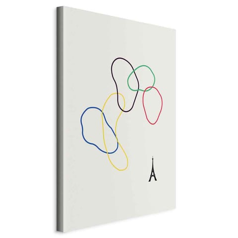 ⁨Obraz - Kolorowe koła- grafika cyfrowa - minimalizm (rozmiar 40x60, wykończenie Na płótnie włoskim)⁩ w sklepie Wasserman.eu