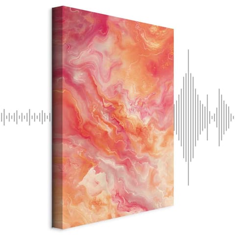 ⁨Obraz - Płomienne Barwy - dynamiczne kształty w kolorach ognia i różu (rozmiar 40x60, wykończenie Akustyczny)⁩ w sklepie Wasserman.eu