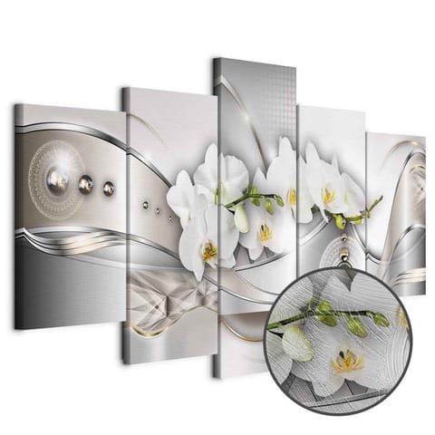 ⁨Obraz - Perłowy taniec orchidei (rozmiar 200x100, wykończenie Premium Print)⁩ w sklepie Wasserman.eu