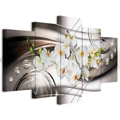 ⁨Obraz - Storczyk z diamentami (rozmiar 200x100, wykończenie Akustyczny)⁩ w sklepie Wasserman.eu