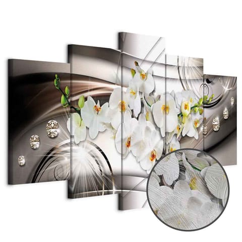 ⁨Obraz - Storczyk z diamentami (rozmiar 200x100, wykończenie Premium Print)⁩ w sklepie Wasserman.eu