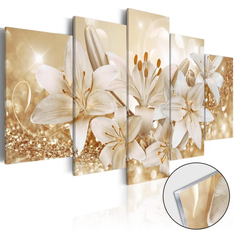⁨Painting on acrylic glass - Golden bouquet [Glass] (size 100x50)⁩ at Wasserman.eu