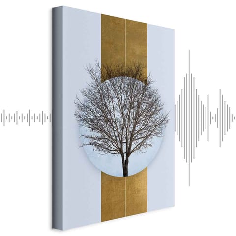 ⁨Obraz - Koło natury (1-częściowy) - gałęzie drzewa w kulistej kompozycji (rozmiar 80x120, wykończenie Akustyczny)⁩ w sklepie Wasserman.eu