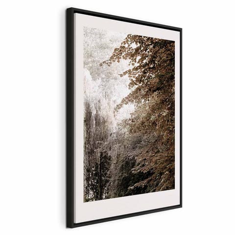 ⁨Obraz - Park w sepii (1-częściowy) pionowy (rozmiar 40x60, wykończenie W ramie drewnianej czarnej)⁩ w sklepie Wasserman.eu