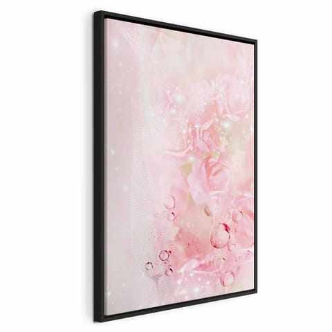 ⁨Obraz - Różowa natura (1-częściowy) pionowy (rozmiar 80x120, wykończenie W ramie drewnianej czarnej)⁩ w sklepie Wasserman.eu