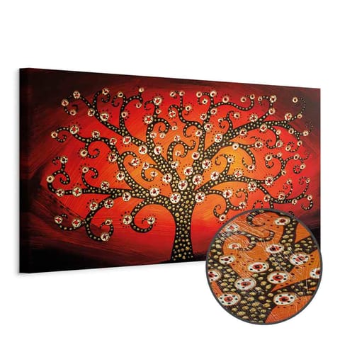 ⁨Obraz - Ogniste drzewo (1-częściowy) wąski (rozmiar 150x50, wykończenie Premium Print)⁩ w sklepie Wasserman.eu