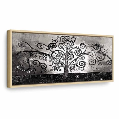 ⁨Obraz - Kręte ścieżki natury (1-częściowy) wąski (rozmiar 90x30, wykończenie W ramie drewnianej naturalnej)⁩ w sklepie Wasserman.eu