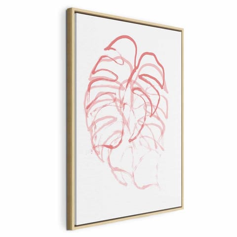 ⁨Obraz - Monstera w ruchu (1-częściowy) pionowy (rozmiar 40x60, wykończenie W ramie drewnianej naturalnej)⁩ w sklepie Wasserman.eu