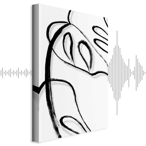 ⁨Obraz - Biała monstera (1-częściowy) pionowy (rozmiar 20x30, wykończenie Akustyczny)⁩ w sklepie Wasserman.eu