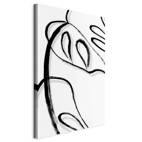 ⁨Obraz - Biała monstera (1-częściowy) pionowy (rozmiar 80x120, wykończenie Standard)⁩ w sklepie Wasserman.eu