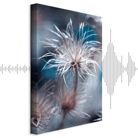 ⁨Obraz - Roślina w błękitach (1-częściowy) pionowy (rozmiar 20x30, wykończenie Akustyczny)⁩ w sklepie Wasserman.eu
