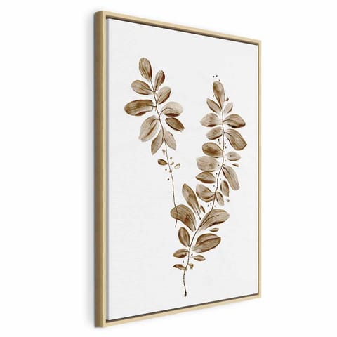 ⁨Obraz - Sierpniowe liście (1-częściowy) pionowy (rozmiar 80x120, wykończenie W ramie drewnianej naturalnej)⁩ w sklepie Wasserman.eu