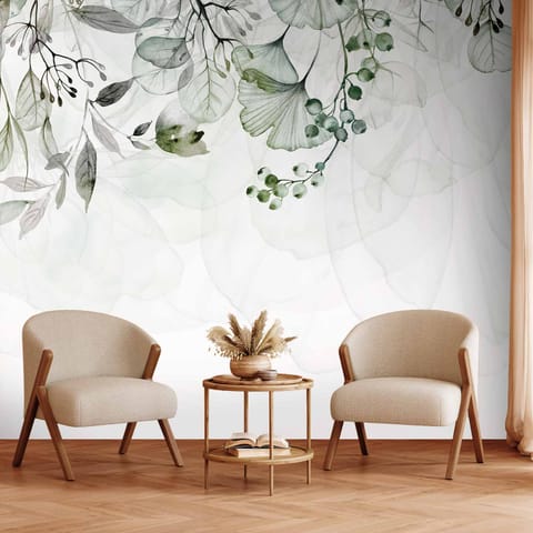 ⁨Self-adhesive wall mural - Misty nature - green (size 98x70)⁩ at Wasserman.eu