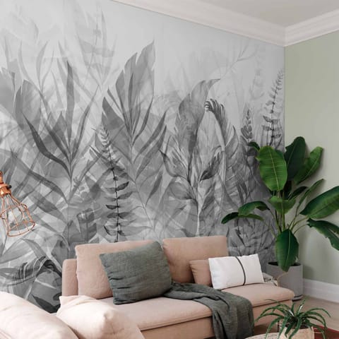 ⁨Self-adhesive wall mural - Magic grove (black and white) (size 98x70)⁩ at Wasserman.eu