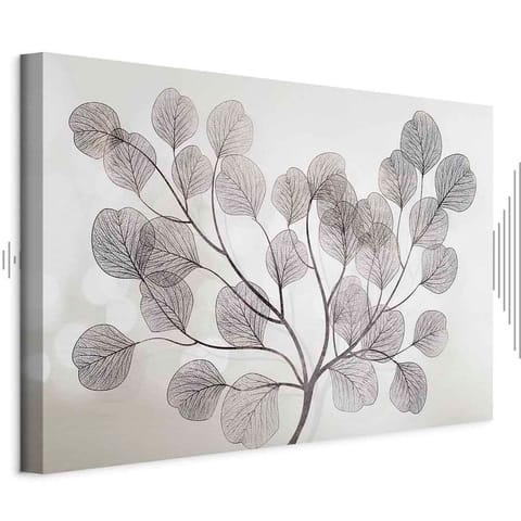 ⁨Obraz - Liście na wietrze (1-częściowy) szeroki (rozmiar 120x80, wykończenie Akustyczny)⁩ w sklepie Wasserman.eu