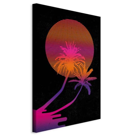 ⁨Image - Palm at sunrise (1-piece) vertical (size 80x120)⁩ at Wasserman.eu
