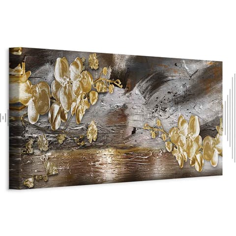 ⁨Obraz - Złoty ogród (1-częściowy) wąski (rozmiar 150x50, wykończenie Akustyczny)⁩ w sklepie Wasserman.eu