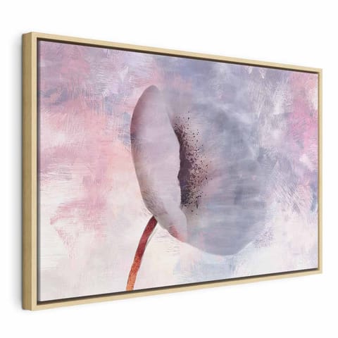 ⁨Obraz - Wietrzny kwiat (1-częściowy) szeroki (rozmiar 90x60, wykończenie W ramie drewnianej naturalnej)⁩ w sklepie Wasserman.eu