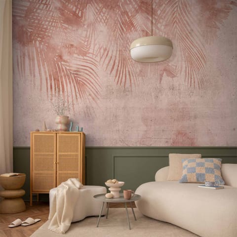 ⁨Self-adhesive mural - Pink palm trees (size 98x70)⁩ at Wasserman.eu