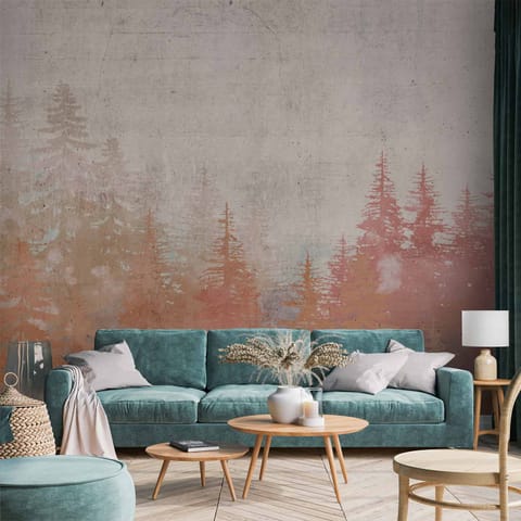 ⁨Self-adhesive wall mural - Forest at sunset (size 98x70)⁩ at Wasserman.eu