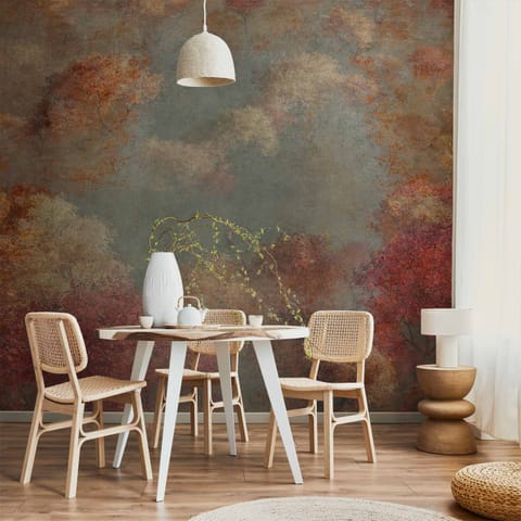 ⁨Fototapeta - Natura jesienią - pejzaż jesiennych drzew w malowanym stylu retro (rozmiar 400x280, wykończenie Wodoodporna)⁩ w sklepie Wasserman.eu