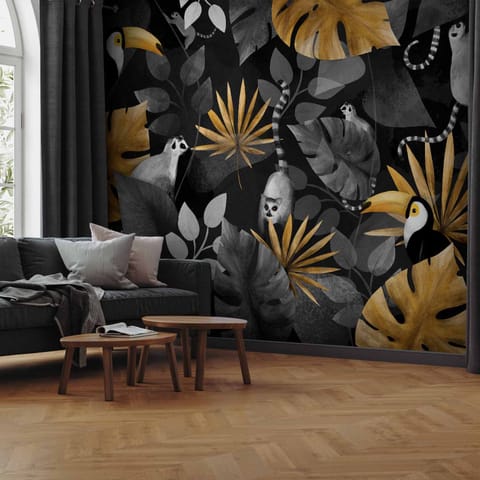 ⁨Fototapeta - Wesołe lemury (rozmiar 196x140, wykończenie Samoprzylepna)⁩ w sklepie Wasserman.eu