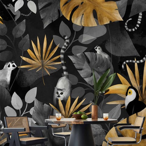 ⁨Fototapeta - Wesołe lemury (rozmiar 150x105, wykończenie Wodoodporna)⁩ w sklepie Wasserman.eu