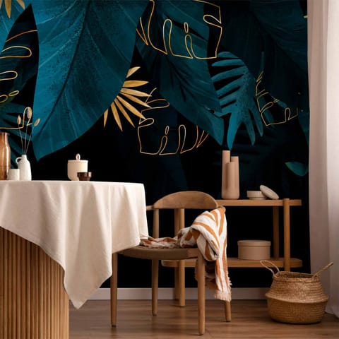 ⁨Fototapeta - Kompozycja liści - drugi wariant (rozmiar 300x210, wykończenie Wodoodporna)⁩ w sklepie Wasserman.eu