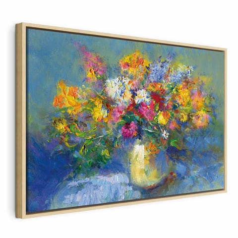 ⁨Obraz - Jesienny bukiet (rozmiar 90x60, wykończenie W ramie drewnianej naturalnej)⁩ w sklepie Wasserman.eu