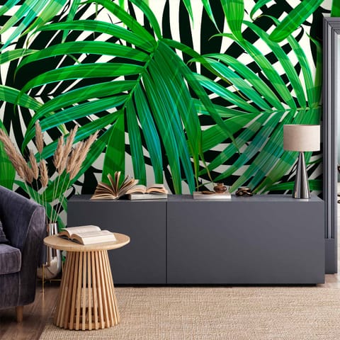 ⁨Wall mural - Tropical leaves (size 150x105)⁩ at Wasserman.eu