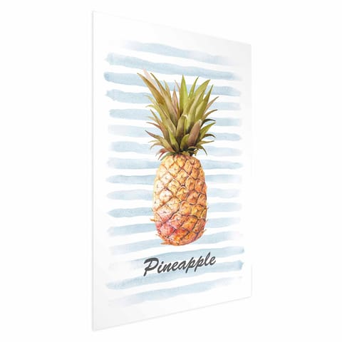 ⁨Plakat - Ananas i paski (rozmiar 60x90, wykończenie Bez ramy)⁩ w sklepie Wasserman.eu
