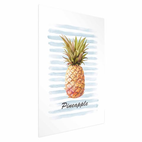 ⁨Plakat - Ananas i paski (rozmiar 40x60, wykończenie Bez ramy z marginesem)⁩ w sklepie Wasserman.eu